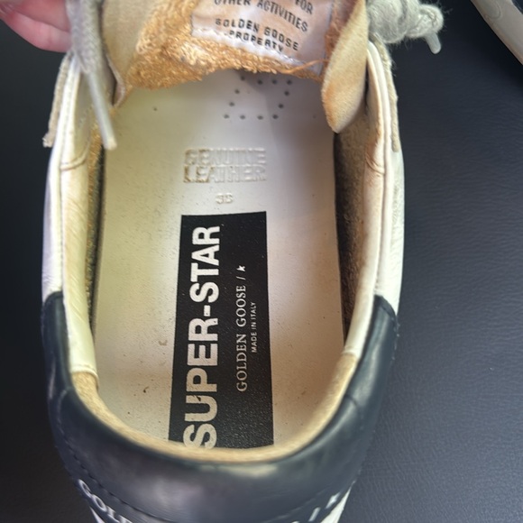 Golden Goose White and Gray Distressed Sneakers - Picture 6 of 7